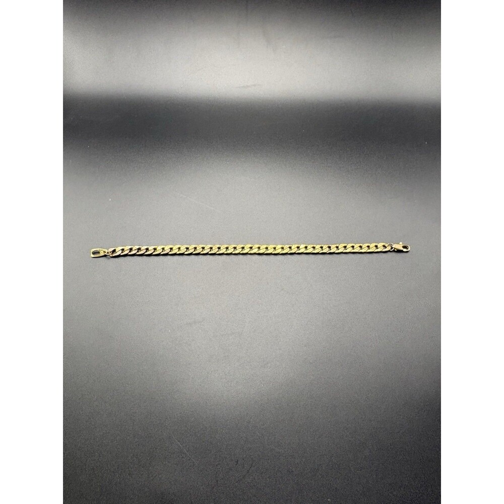 Vintage 18K Gold Filled Cuban Link Bracelet 7.5” Costume Tarnished Untested